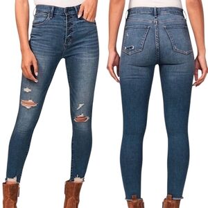 Abercrombie & Fitch Long Curve Love Super Skinny Ankle High Rise Jean 27 4 L